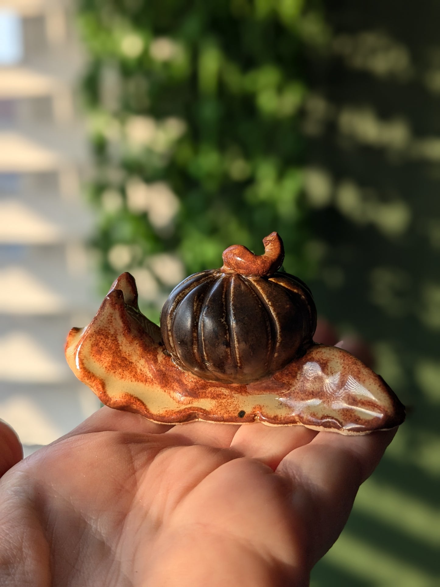 Ceramic pumpkin snail š Cinnamon Ore