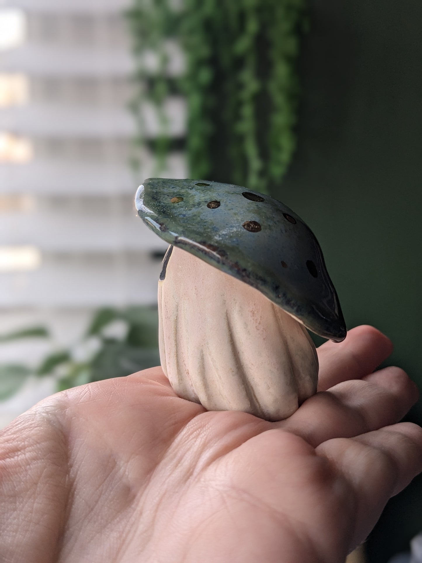 Stone Denim mushroom ghost with 24karat golden spots