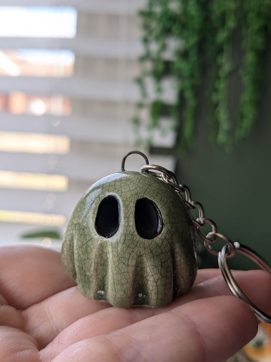 Green Crackle keyring