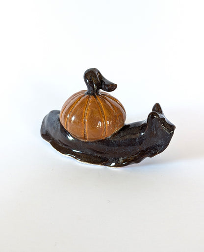 Ceramic pumpkin snail 🐌 Maple smoke