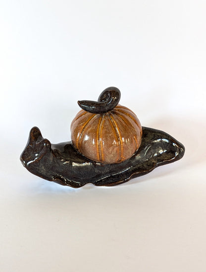 Ceramic pumpkin snail 🐌 Maple smoke