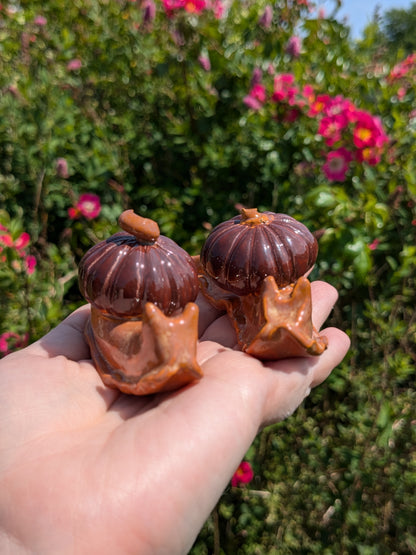 Ceramic pumpkin snail 🐌 Mulled Ember
