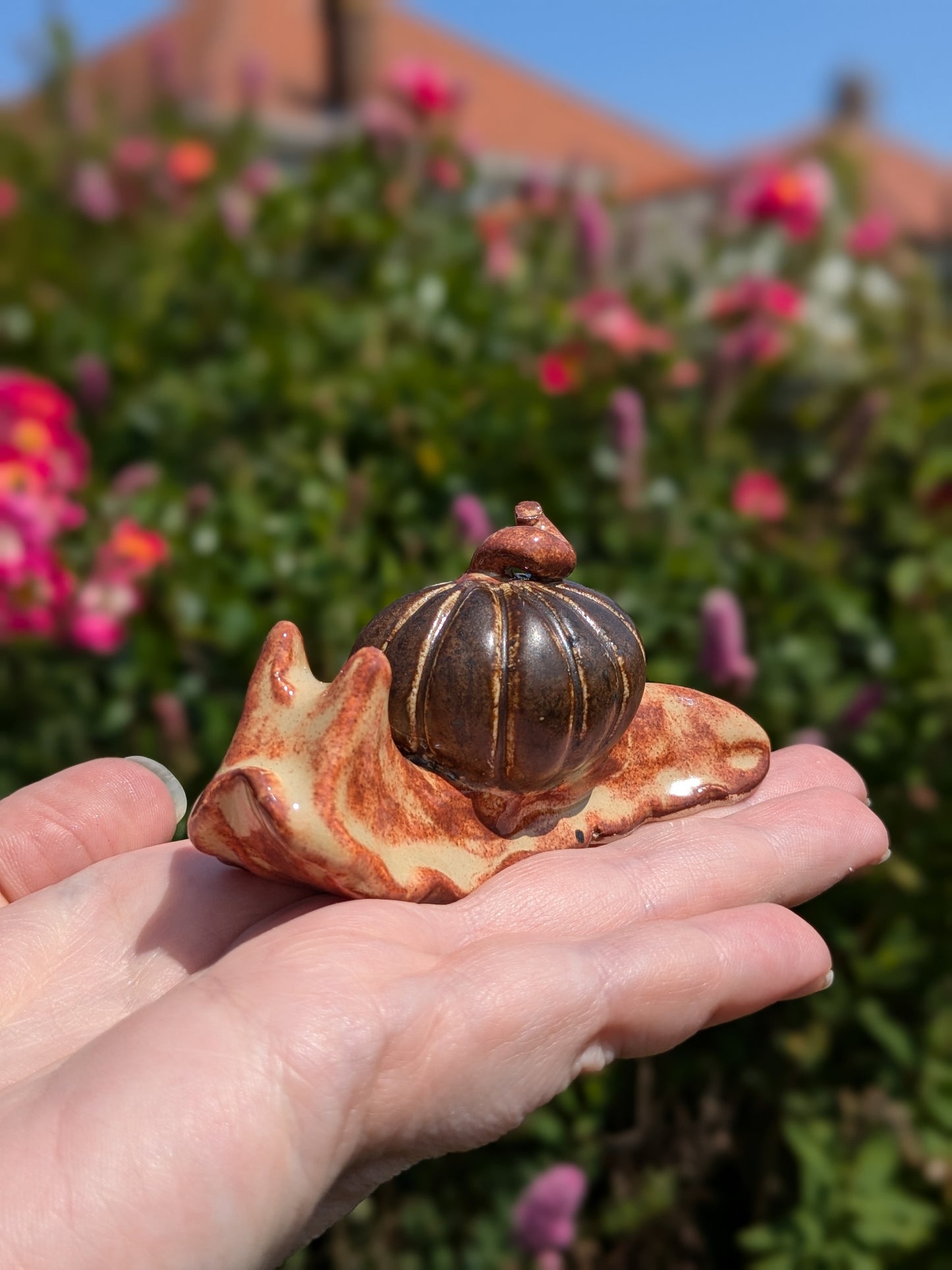 Ceramic pumpkin snail 🐌 Cinnamon Ore