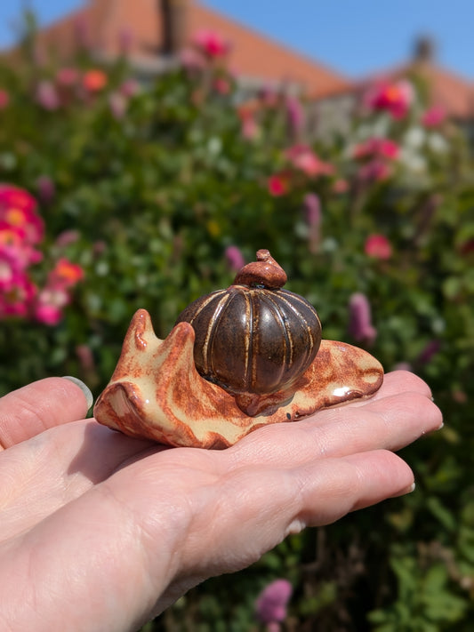 Ceramic pumpkin snail 🐌 Cinnamon Ore
