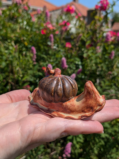 Ceramic pumpkin snail 🐌 Cinnamon Ore