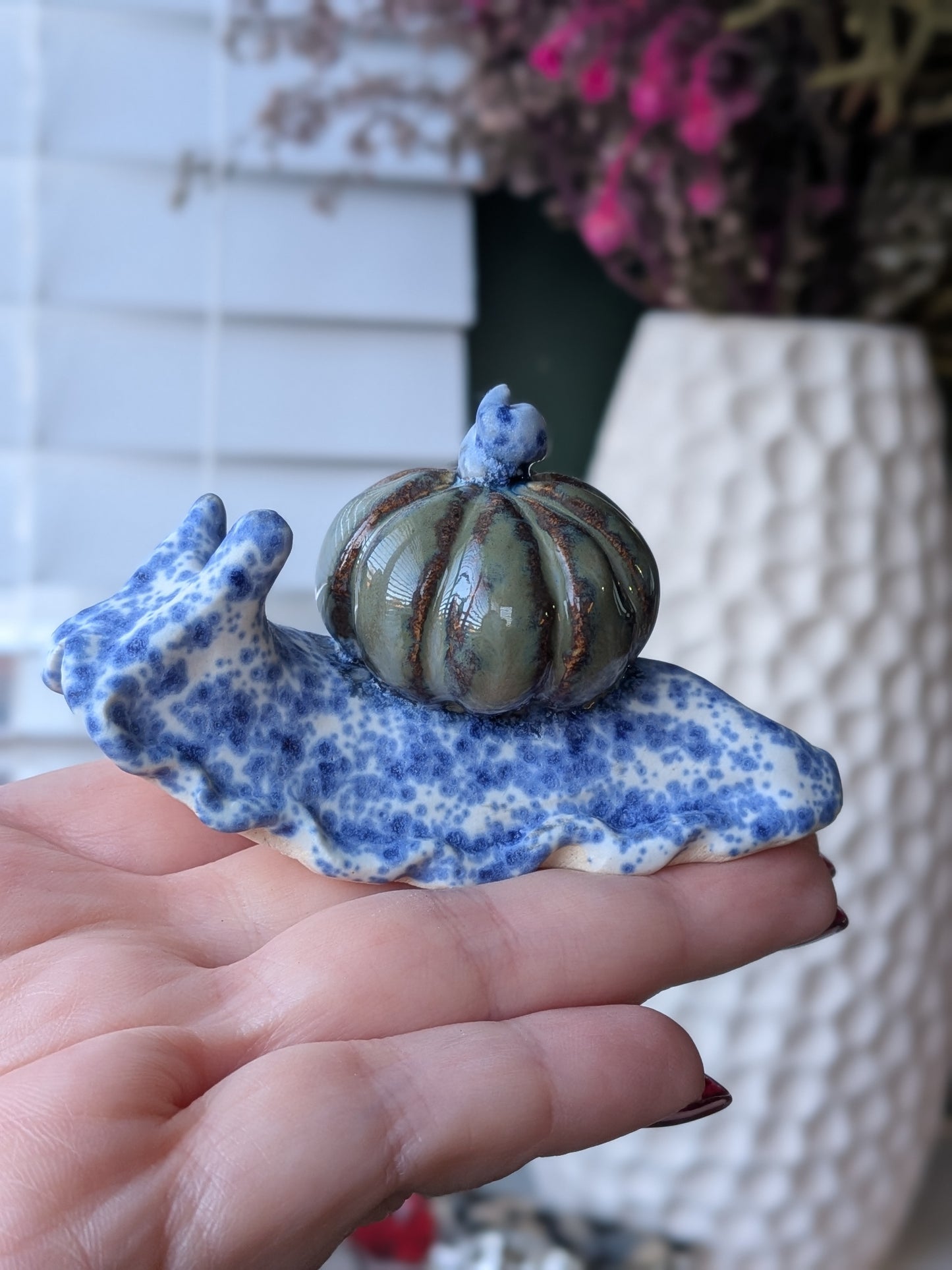 Blue denim & splatterware