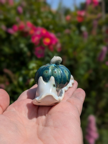 Ceramic pumpkin snail 🐌 Mossmilk